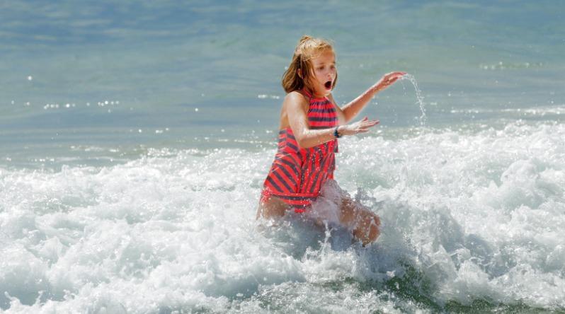 Little Girl Cold In Ocean