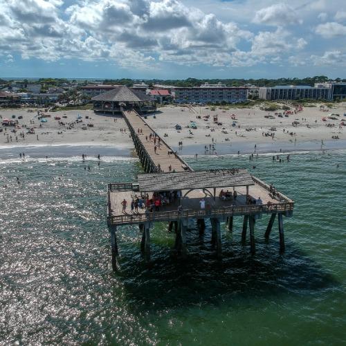 Tybee Island Beach Pier From Above