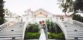 Couple Kissing in front of Tybee Wedding Chapel